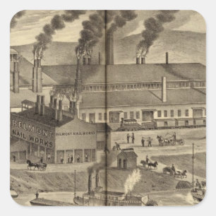 Belmont Nail Works, Wheeling Vierkante Sticker