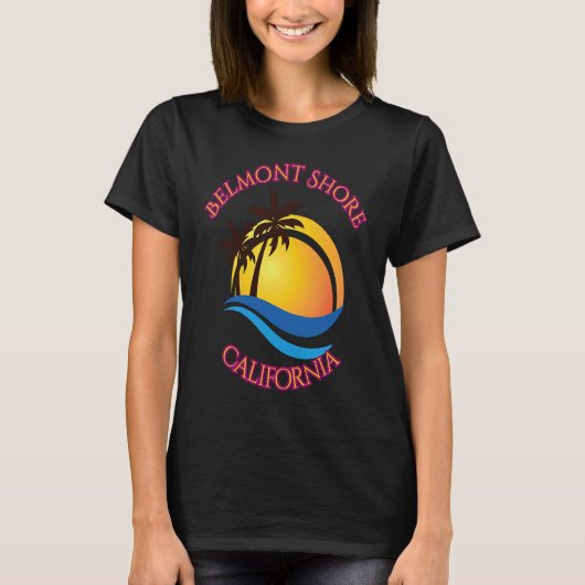 Belmont Shore Beach Surf  California T-shirt (Voorkant)