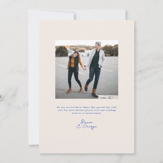 Belmont Typografie Bruiloft Kaart (Achterkant)