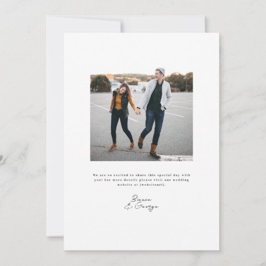 Belmont Typografie Bruiloft Kaart (Achterkant)