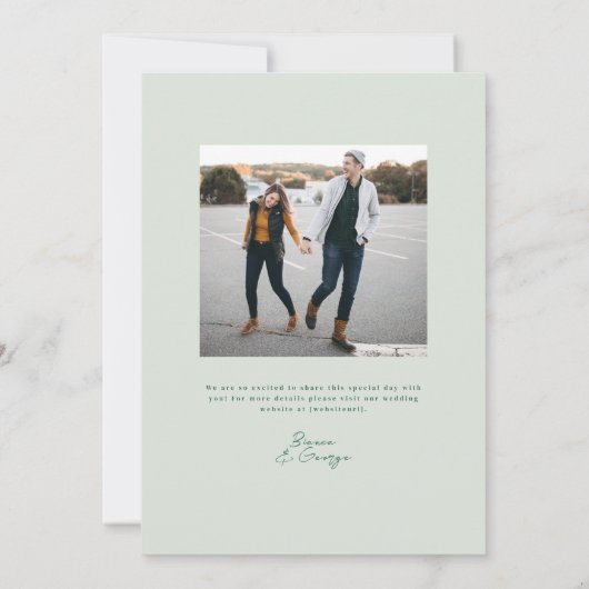 Belmont Typografie Bruiloft Kaart (Achterkant)