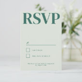 Belmont Typografie Bruiloft RSVP Kaartje (Staand voorkant)