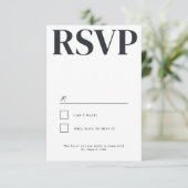 Belmont Typografie Bruiloft RSVP Kaartje (Staand voorkant)