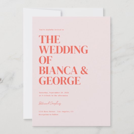 Belmont Vertical Huwelijk Kaart (Voorkant)