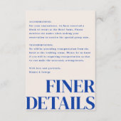 Belmont verticale bruiloft informatiekaartje (Voorkant)