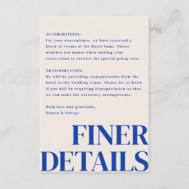 Belmont verticale bruiloft informatiekaartje