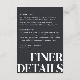 Belmont verticale bruiloft informatiekaartje