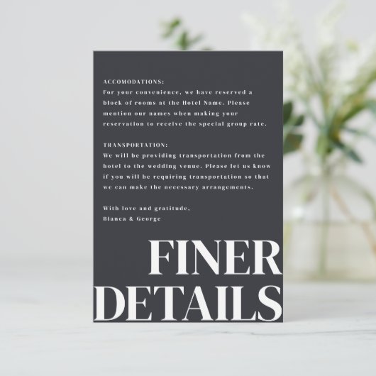 Belmont verticale bruiloft informatiekaartje (Staand voorkant)