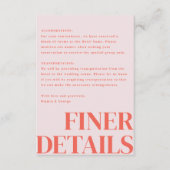 Belmont verticale bruiloft informatiekaartje (Voorkant)