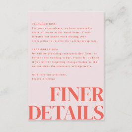 Belmont verticale bruiloft informatiekaartje