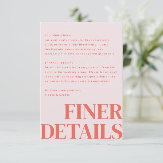 Belmont verticale bruiloft informatiekaartje (Staand voorkant)