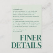 Belmont verticale bruiloft informatiekaartje (Voorkant)