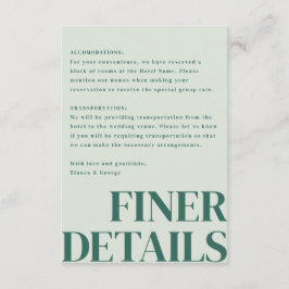 Belmont verticale bruiloft informatiekaartje