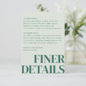 Belmont verticale bruiloft informatiekaartje (Staand voorkant)