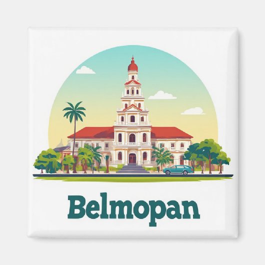 Belmopan stadslandmark magneet (Voorkant)