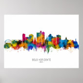 Belo Horizonte Brazil Skyline Poster (Voorkant)