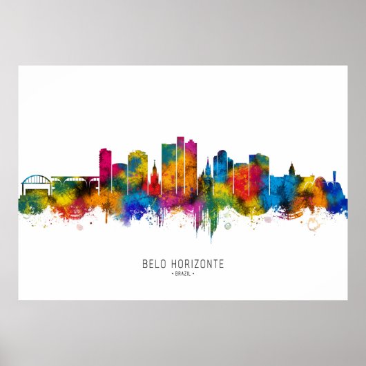 Belo Horizonte Brazil Skyline Poster (Voorkant)