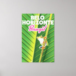Belo Horizonte, Brazilië reisposter Canvas Afdruk