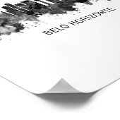 Belo Horizonte Brazilië Skyline BW Poster (Hoek)