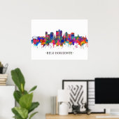 Belo Horizonte Brazilië Skyline Poster (Thuiskantoor)