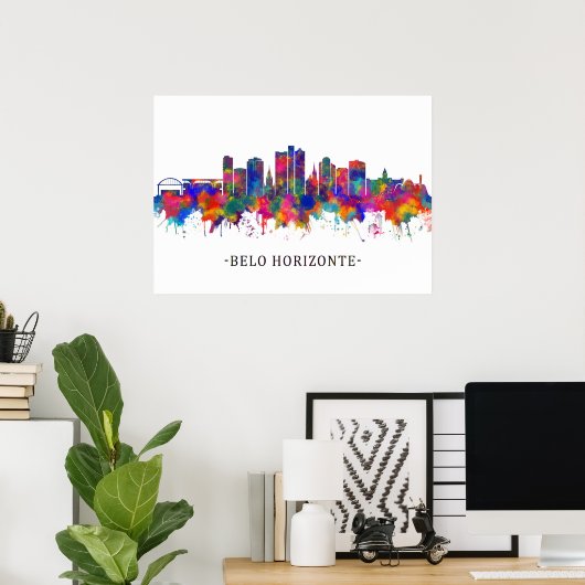 Belo Horizonte Brazilië Skyline Poster (Thuiskantoor)