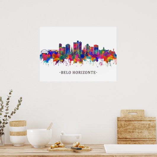 Belo Horizonte Brazilië Skyline Poster (Keuken)