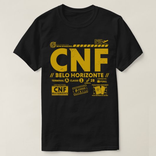  Belo Horizonte CNF luchthavencode Reisdag T-shirt (Design voorkant)