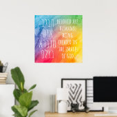 Beloed zijn mensen - Hebrew Pirkei Avot regenboog Poster (Thuiskantoor)
