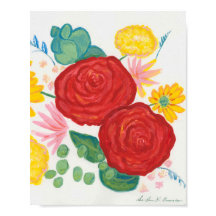 Belofte Roos Elegante Waterverf Bloemen Poster
