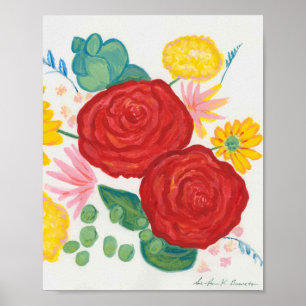 Belofte Roos Elegante Waterverf Bloemen Poster