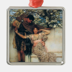 Belofte van de lente (door Lawrence Alma-Tadema) Metalen Ornament