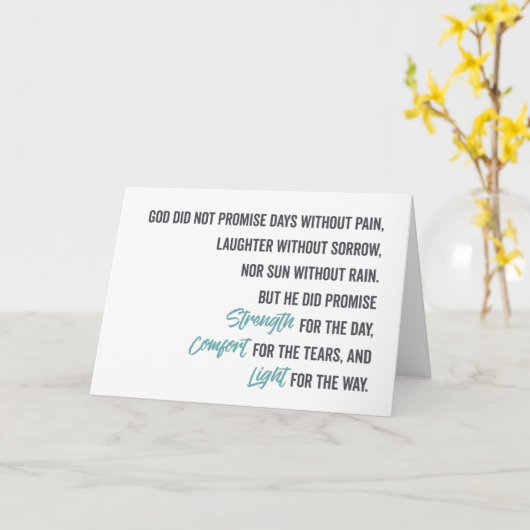 Belofte van kracht, troost en licht kaart (Gele Bloem)