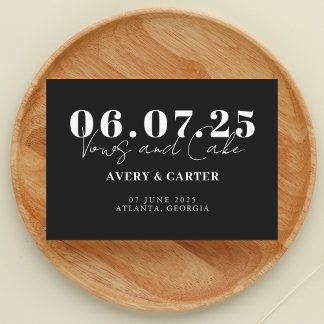 Beloften en Taart Grappige Minimalistische Trouw Save The Date