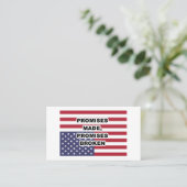 Beloften gedaan, beloftes gebroken visitekaartje (Staand voorkant)