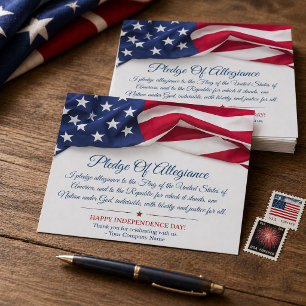 Beloften van Trouw Amerikaanse Vlag Bedrijfsnaam Briefkaart