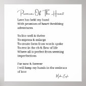 Beloftes van het hart liefdesgedicht poster muurku (Voorkant)