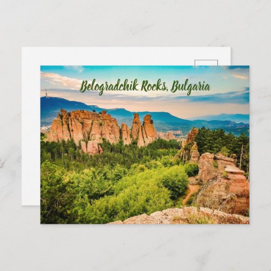 Belogradchik Rocks Bulgaria gestileerd Briefkaart (Voorkant / Achterkant)