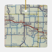 Beloit KS  kaart Keramisch Ornament (Achterkant)