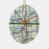 Beloit WI Map Keramisch Ornament (Rechts)