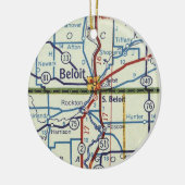Beloit WI Map Keramisch Ornament (Links)