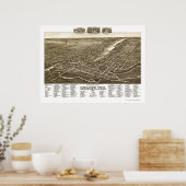 Beloit, WI Panorama Kaart - 1890 Poster (Keuken)