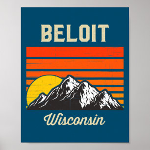 Beloit Wisconsin Retro City USA Poster