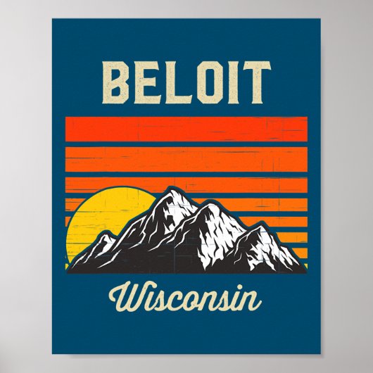 Beloit Wisconsin Retro City USA Poster (Voorkant)