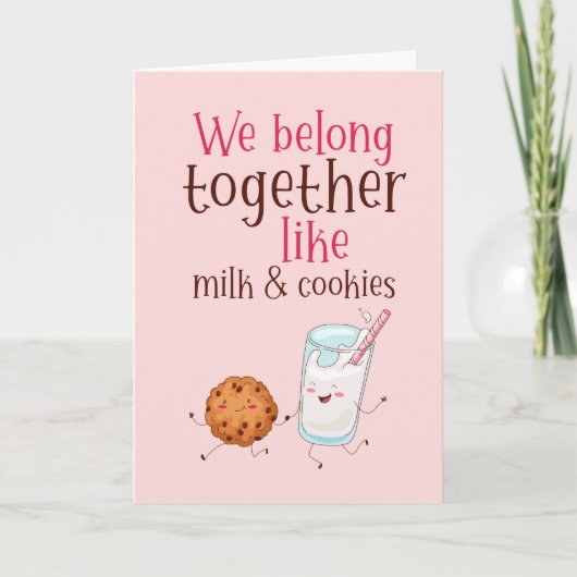 Belong Together Milk Cookies Funny Valentijnsdag Feestdagen Kaart (Voorkant)
