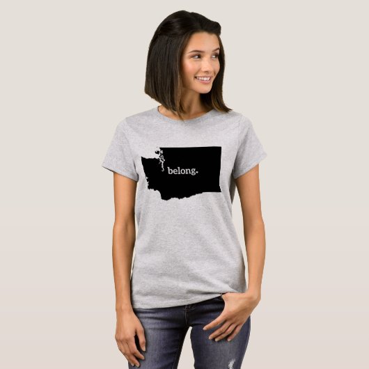 Belong Washington State Map T-shirt (Voorkant volledig)