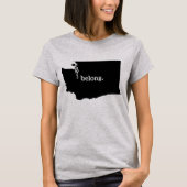 Belong Washington State Map T-shirt (Voorkant)