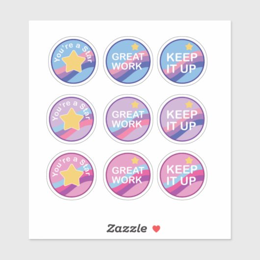 Beloning en aanmoediging sticker (Vel)