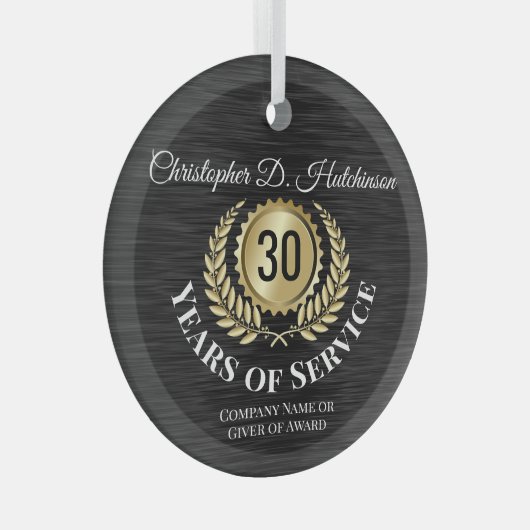 beloning werknemer glas ornament (Voorkant Rechts)