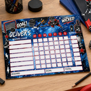 Beloningsgrafiek IJshockey Persoonlijke Grafiek Notitieblok