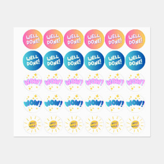 Beloningsstickers om kinderen te stimuleren labels